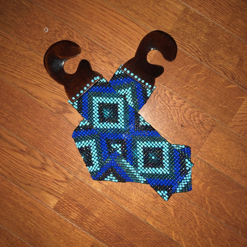 Anthropologie Tribal Print Beaded Belt